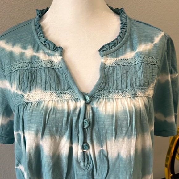 Gloria Vanderbilt Arctic Tie Dye Henley size M - Picture 4 of 12